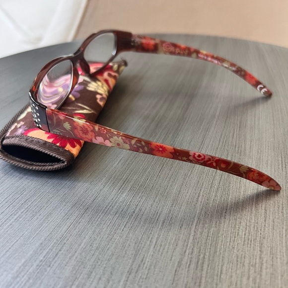 Foster Grant Women's Floral Reader Glasses +1.5 with Case - Picture 5 of 8